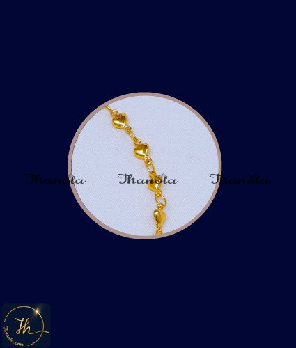 ANA1001 - 10 Inch One Gram Gold Plated Heart Shape Payal Designs Online ANA1001 - 10 Inch One Gram Gold Plated Heart Shape Payal Designs Online