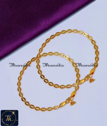 One Gram Gold Daily Use Latest Payal Design anklet, kolusu, payal, payal design, latest payal design, simple payal design, payal design for girl, Payal design simple, Payal design gold, Payal design gold latest