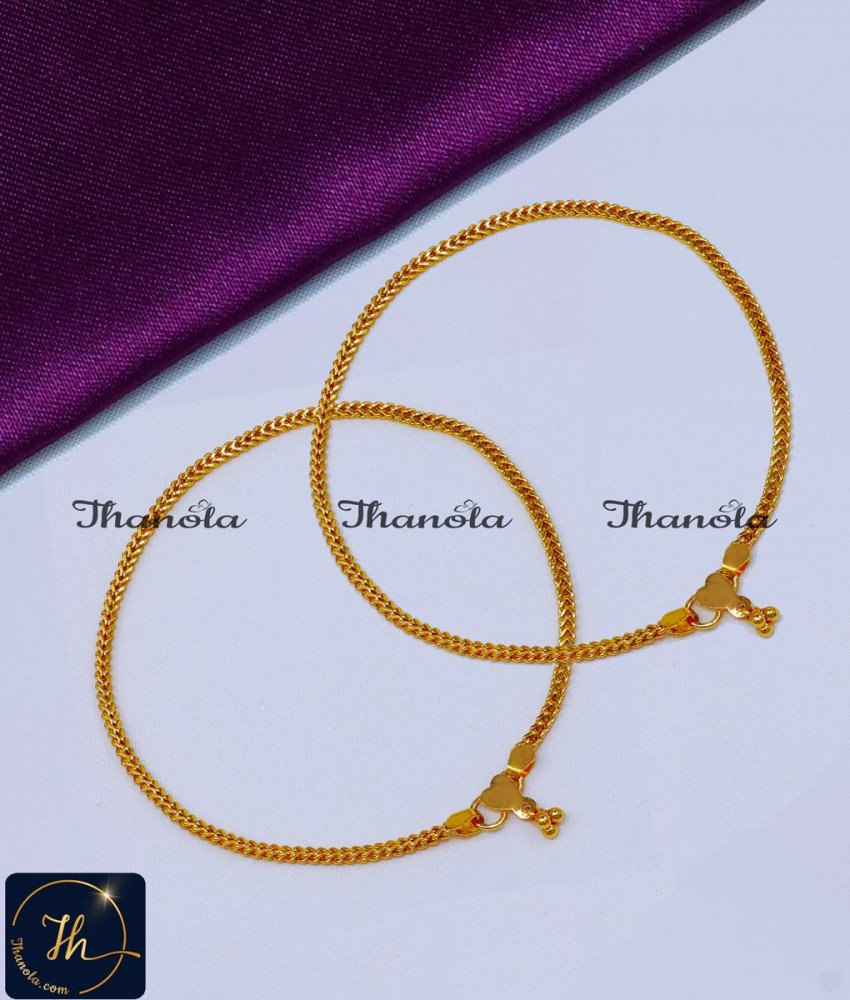 Simple Thin Chain Daily Wear Payal Design Gold anklet, kolusu, payal, payal design, latest payal design, simple payal design, payal design for girl, Payal design simple, Payal design gold, Payal design gold latest
