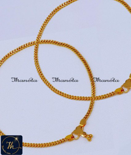 Simple Thin Chain Daily Wear Payal Design Gold anklet, kolusu, payal, payal design, latest payal design, simple payal design, payal design for girl, Payal design simple, Payal design gold, Payal design gold latest