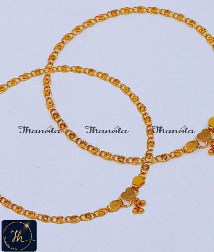 Gold Plated Daily Wear Simple Payal Design anklet, kolusu, payal, payal design, latest payal design, simple payal design, payal design for girl, Payal design simple, Payal design gold, Payal design gold latest