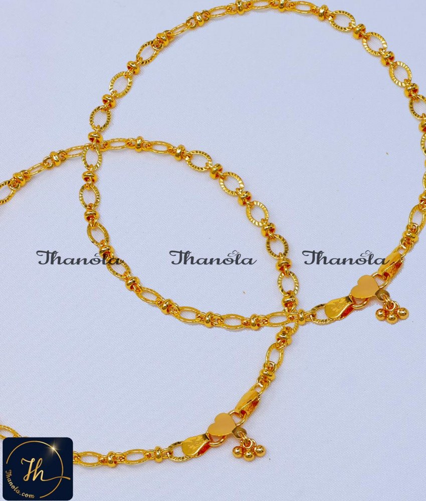Daily Wear Modern Simple Gold Anklet Designs simple payal design, payal design for girl, Payal design simple, one gram gold plated anklets, 1 gram gold anklets designs, gold plated anklets, , gold plated anklet for women, artificial anklet