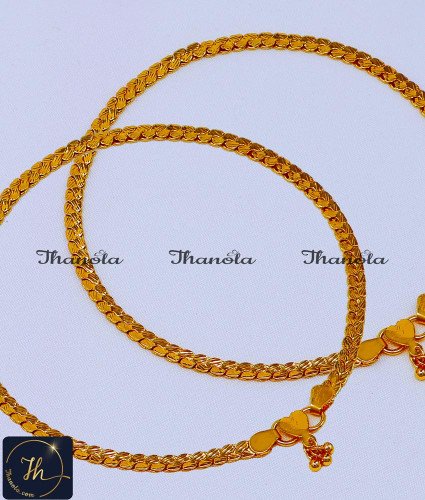 Simple Light Weight Gold Kolusu Design for Girl anklet designs, anklet designs gold, gold anklet designs for ladies, gold leg chain designs with price, gold anklet designs light weight