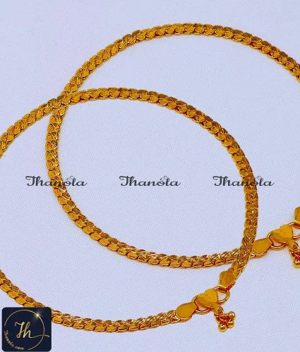 Simple Light Weight Gold Kolusu Design for Girl anklet designs, anklet designs gold, gold anklet designs for ladies, gold leg chain designs with price, gold anklet designs light weight