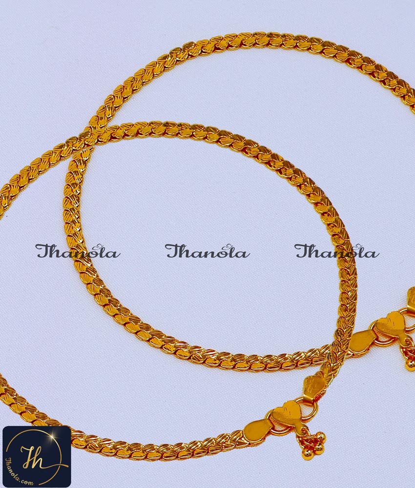 Simple Light Weight Gold Kolusu Design for Girl anklet designs, anklet designs gold, gold anklet designs for ladies, gold leg chain designs with price, gold anklet designs light weight