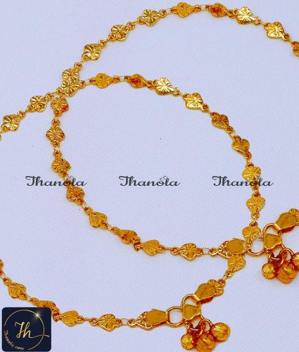 Modern Daily Wear Light Weight Anklet Designs one gram gold plated anklets, 1 gram gold anklets, 1 gram gold anklets designs, anklet designs, anklet designs gold, gold kolusu design