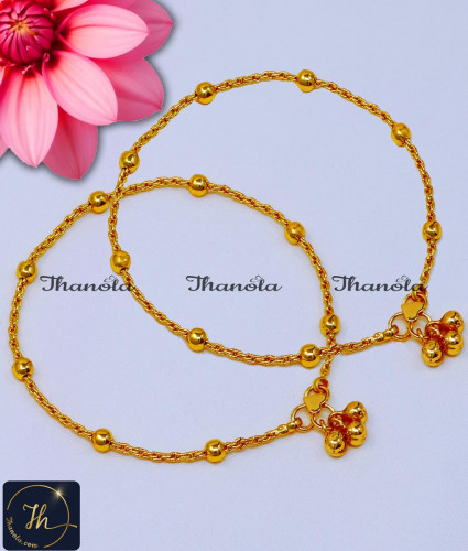 Elegant Daily Use 1 Gram Gold Anklets Designs one gram gold plated anklets, 1 gram gold anklets, 1 gram gold anklets designs, anklet designs, anklet designs gold, gold kolusu design