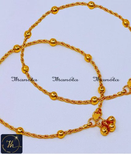 Elegant Daily Use 1 Gram Gold Anklets Designs one gram gold plated anklets, 1 gram gold anklets, 1 gram gold anklets designs, anklet designs, anklet designs gold, gold kolusu design