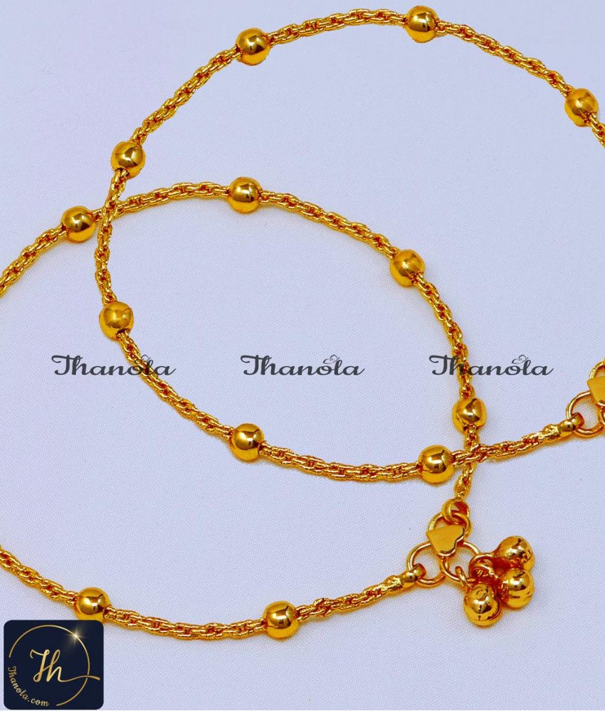 Elegant Daily Use 1 Gram Gold Anklets Designs one gram gold plated anklets, 1 gram gold anklets, 1 gram gold anklets designs, anklet designs, anklet designs gold, gold kolusu design