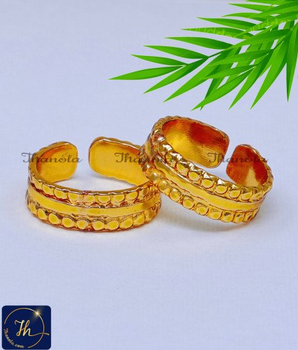 Impon Panchaloha Mettelu Designs Gold Plated Toe Rings 22 carat gold toe rings