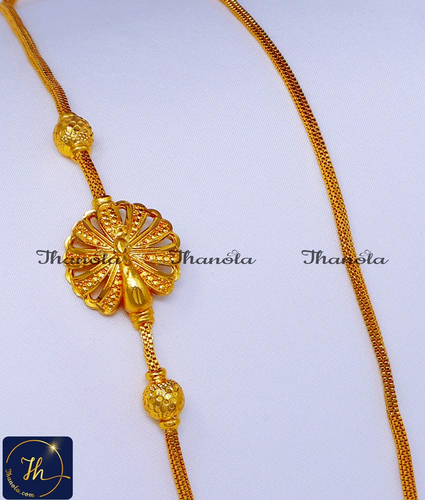 Latest Model Plain Daily Use Peacock Mugappu Chain peacock mugappu chain, mugappu chain latest designs, gold plated mugappu chain online, one gram gold mugappu chain, mugappu chain, mugappu chain online, mugappu thali chain, mugappu pendant chain, thali mugappu design, thali chain mugappu design
