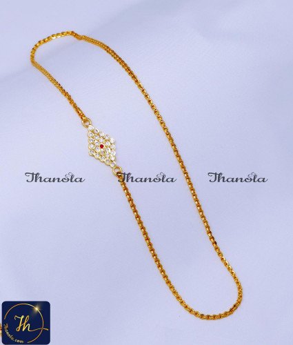 Trendy Mugappu Chain Impon Jewellery Online Shopping impon jewellery, impon jewellery online shopping, impon mugappu chain, impon thali chain, pure impon chain, impon thali chain designs, impon thali chain online shopping, stone mugappu chain, stone mugappu chain design, gold plated chain
