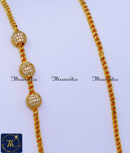 1 Gram Gold Stone Ball Mugappu with Thali Kodi Chain murukku thali chain mugappu designs, mugappu chain latest designs, gold plated mugappu chain online, one gram gold mugappu chain, mugappu chain, mugappu chain online, mugappu thali chain, mugappu pendant chain, thali mugappu design, thali chain mugappu design