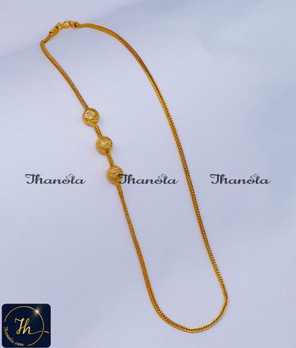Gold Plated Thali Chain Mugappu Design Without Stone mugappu thali chain designs, mugappu new model gold thali chain designs, thali chain with mugappu, murukku thali chain mugappu designs, mugappu thali chain designs gold, mugappu chain gold designs, gold plated mugappu chain online