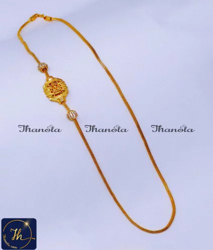MCN1606 - 2 Gram Gold Plated Lakshmi Mugappu Thali Chain Designs