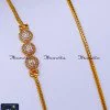 MCN1608 - White Stone Mugappu New Model Gold Thali Chain Designs