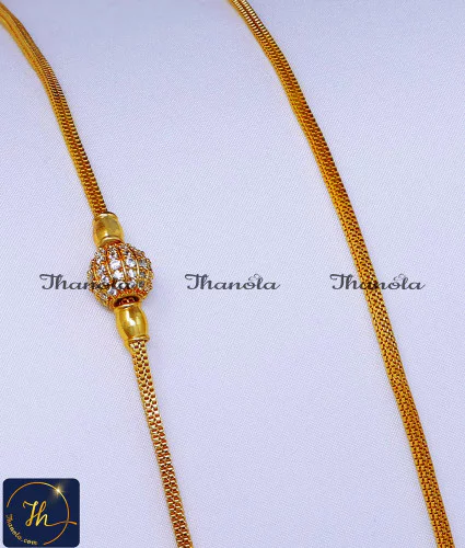 MCN1611 - Simple Gold Design Gold Plated Mugappu Chain Online