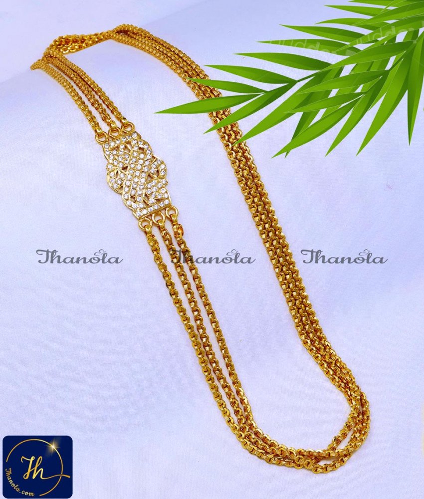 South Indian Impon 3 Line Mugappu Thali Chain Designs Impon jewellery with price in india