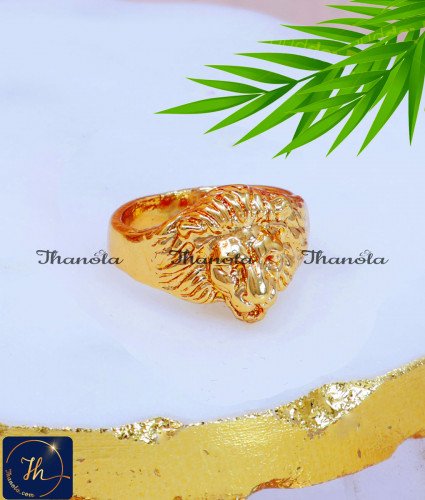 Original Impon Jewellery Gold Plated Lion Ring Design impon jewellery, impon jewellery online shopping, impon ring, original impon ring, lion design ring for men