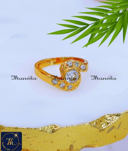 Latest White Stone Daily Use Impon Ring i love you ring gold, impon jewellery online shopping, impon ring, original impon ring, impon ring for girls, impon ring for women