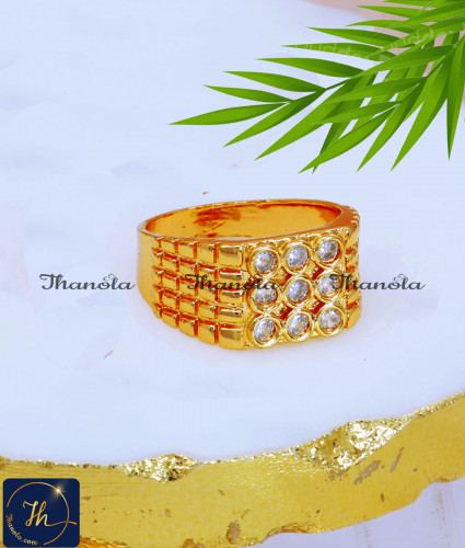 Original Impon White Stone Jens Ring Design Gold gold ring men, 1 gram gold ring for male, 1 gram gold ring design, artificial ring, 1 gram gold plated ring, impon jewellery, impon jewellery online shopping, jeans ring design gold, jeans gold ring design for men