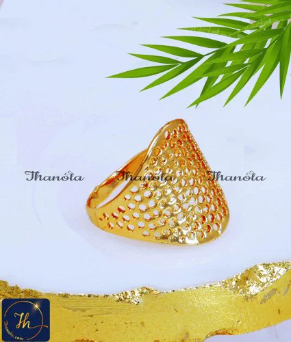 RNA1285 - Latest Light Weight Daily Use Dubai Gold Ring Design