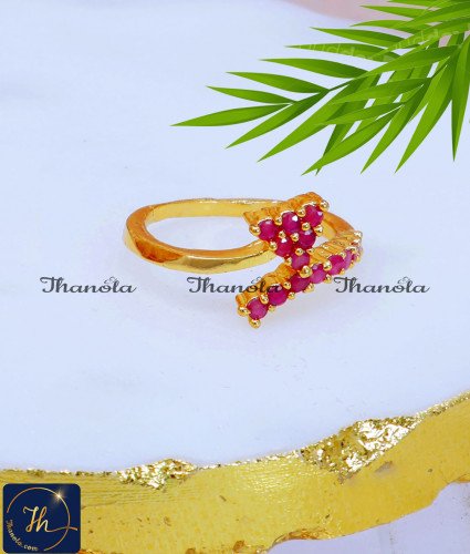Elegant Daily Use 1 Gram Gold Ruby Ring for Ladies rings gold ladies, ring design for woman, ring designs for ladies, design rings for female, simple design of gold ring