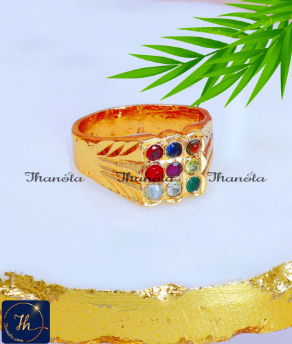 Lucky Charm Impon Daily Wear Navaratna Ring for Men gold navaratna ring for men