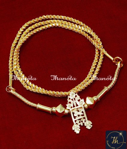 Gold Model Anna Lakshmi Long Murukku Thali Chain Design yellow gold thali chain