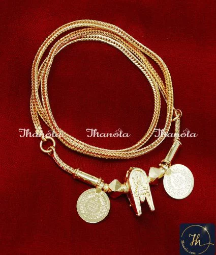 Gold Plated Vishnu Naman Thoppa Thali Chain Online hindu thali design