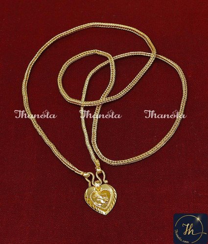 THN1032 - Simple Daily Wear One Gram Gold Kerala Thali Design THN1032 - Simple Daily Wear One Gram Gold Kerala Thali Design