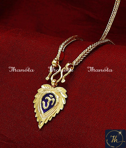 THN1038 - Gold Plated Daily Use Kerala Hindu Thali Mala Designs