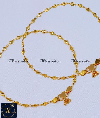 ANA1001 - 10 Inch  One Gram Gold Plated Heart Shape Payal Designs Online