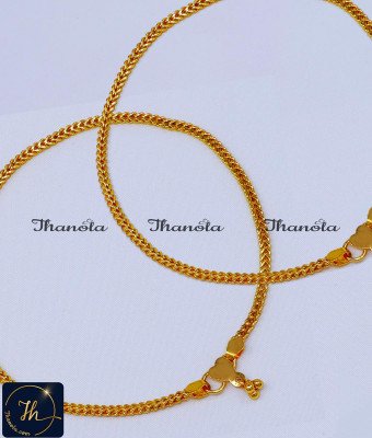 ANA1005 - 10 Inch Simple Thin Chain Daily Wear Payal Design Gold