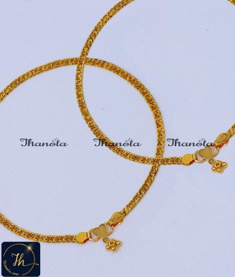 ANA1016 - 11 Inch 1 Gram Gold Plated Gold Payal Design Simple
