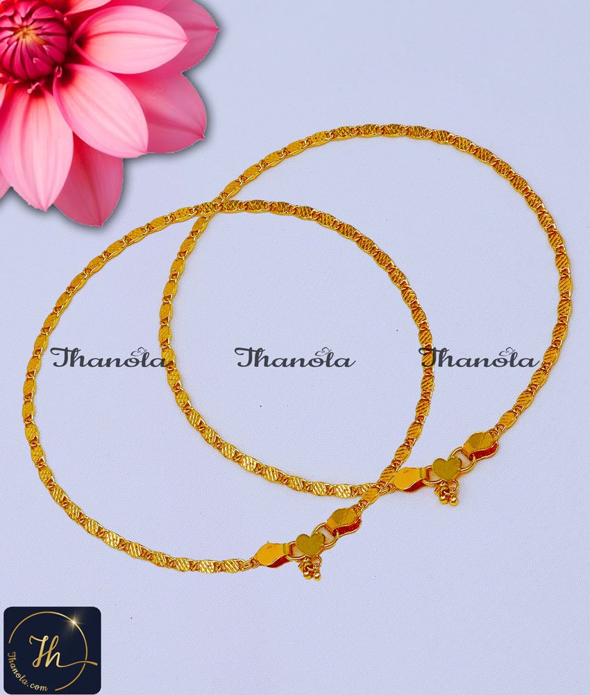 Simple One Gram Gold Anklet Designs Light Weight simple payal design, payal design for girl, Payal design simple, one gram gold plated anklets, 1 gram gold anklets designs, gold plated anklets, , gold plated anklet for women, artificial anklet