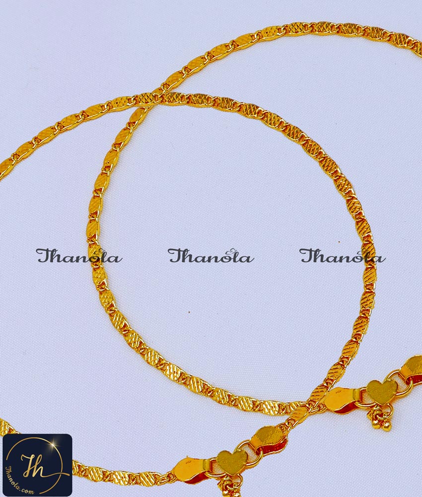 Simple One Gram Gold Anklet Designs Light Weight simple payal design, payal design for girl, Payal design simple, one gram gold plated anklets, 1 gram gold anklets designs, gold plated anklets, , gold plated anklet for women, artificial anklet