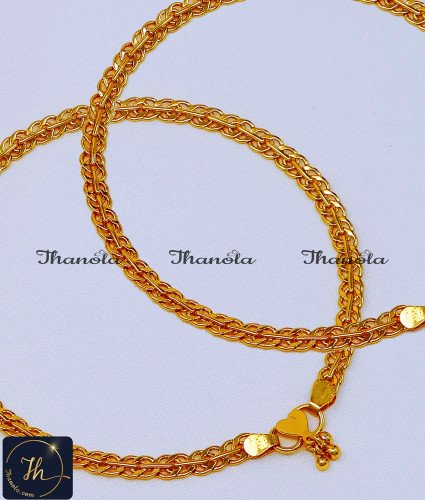 ANA1032 - 10.5 Inch New Model Daily Use One Gram Gold Plated Anklets