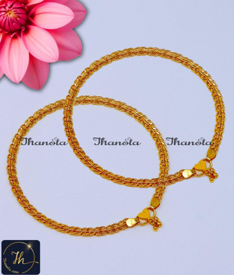 ANA1032 - 10.5 Inch New Model Daily Use One Gram Gold Plated Anklets