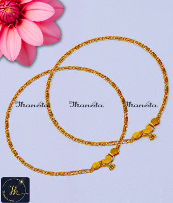 ANA1036 - 10.5 Inch Cute Chain Pattern Gold Kolusu Design for Women