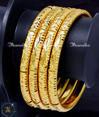 BNA1001 - 2.6 Size Latest Light Weight One Gram Gold Bangles Online