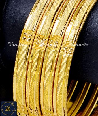 BNA1002 - 2.6 1 Gram Gold Bangles Daily Wear Set Of 4 Bangles BNA1002 - 2.6 1 Gram Gold Bangles Daily Wear Set Of 4 Bangles