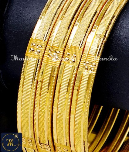 BNA1002 - 2.8 1 Gram Gold Bangles Daily Wear Set Of 4 Bangles
