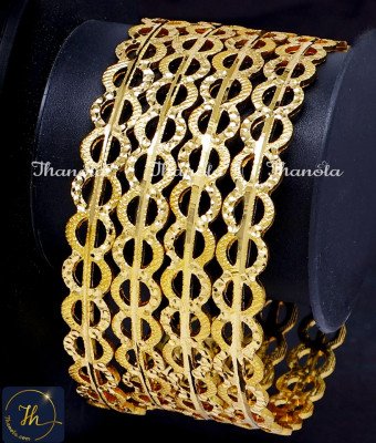 BNA1003 - 2.6 Bridal Wear Gold Design Indian Wedding Bangles Set