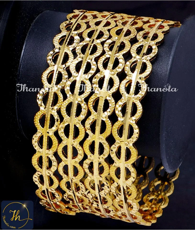 BNA1003 Bridal Wear Gold Design Indian Wedding Bangles Set