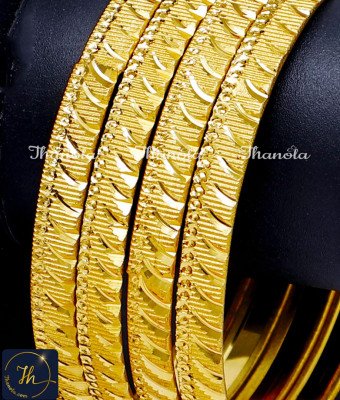 BNA1004 - 2.4 Bridal Gold Bangles Design Gold Plated Bangles Set BNA1004 - 2.4 Bridal Gold Bangles Design Gold Plated Bangles Set