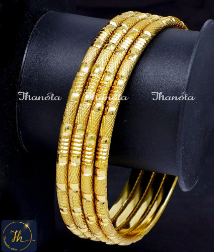 BNA1007 - 2.8 Best Quality Daily Wear 1 Gram Gold Bangles Set