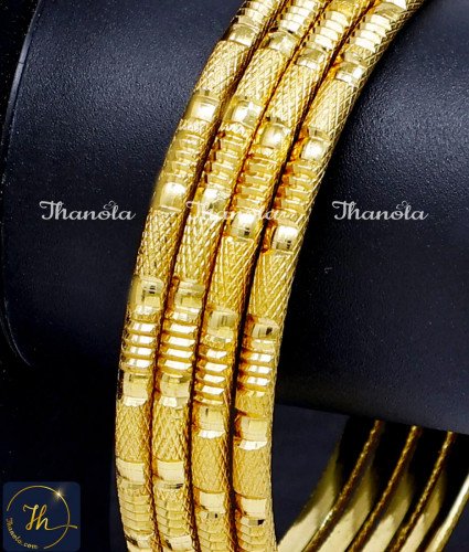 BNA1007 - 2.8 Best Quality Daily Wear 1 Gram Gold Bangles Set