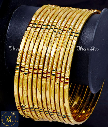 BNA1011 - 2.8 New Enamel Design Casual Daily Wear Gold Bangle Set