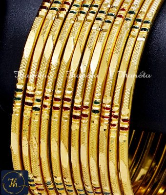 BNA1011 - 2.8 New Enamel Design Casual Daily Wear Gold Bangle Set
